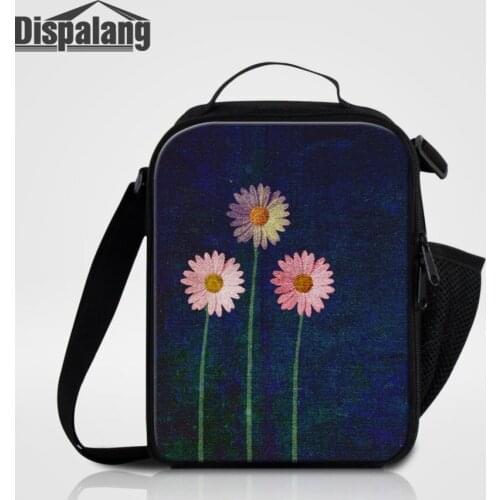 Dispalang Small Lunch Bags For Women Floral Flower Print Insulated Thermal Food Picnic Bags Kids Girls Cooler Lunch Box Tote