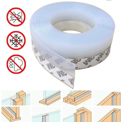 Door Bottom Windows Bath Sealing Strips Pvc Tape Kitchen Self-adhesive Waterproof Wall Sticker Seam Toilet Corner Seal Strip