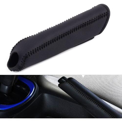 DWCX Fashion Car Black Leather Hand Brake Stitching Cover Protective Sleeve for Honda Civic 2004 2005 2006 2007 2008 2009 - 2011