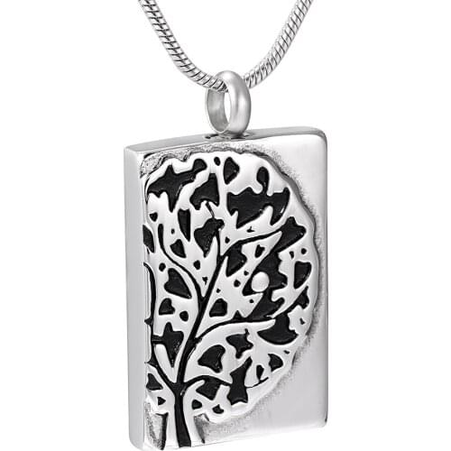 JJ9913 Tree Of Life Dog Tag Stainless Steel Cremation Necklace For Ashes Of Loved One Keeosake Memorial Urn Jewelry Pendant