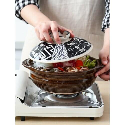 Casserole Japanese bellied stew pot soup old clay stewpot soup rice noodle pot gas electromagnetic stove cooker saucepan