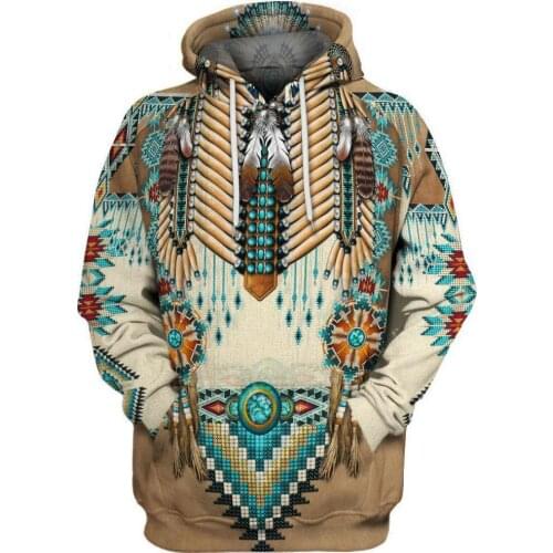 Mens Clothes Native Indian New Fashion Harajuku 3D Full Print Hooded Winter Jacket Men Women Hiphop Casual Style Dropship