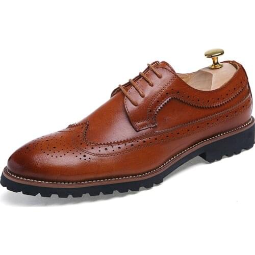 New Autumn Winter Men Shoes Big Size 38-46 Business Leather Footwear Bullock Leather Wedding Dress Shoes Male Casual Sneakers