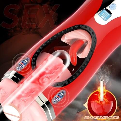 Male Masturbation Cup Pocket Pussy Bullet Vibrator Stimulator Tongue Sucking Oral Sex Automatic Blowjob Vibrating Massager Toys