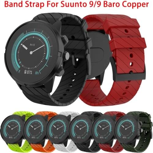 24mm Soft Silicone Strap Replacement Watch Band Wrist Strap Bracelet for Suunto 9 Spartan Sport Wrist HR Baro Smart Watch Band