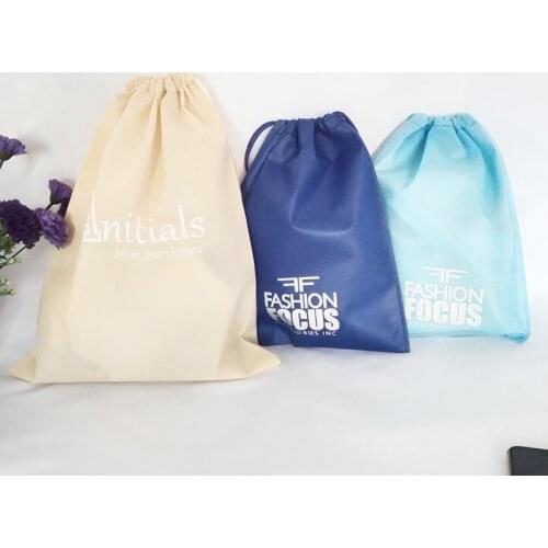 1000Pcs/Lot Customize Non Woven Bags with Logo Drawstring Storage Bag Handbag Packaging Dust Pouch for Shoes Clothing Gifts Bags