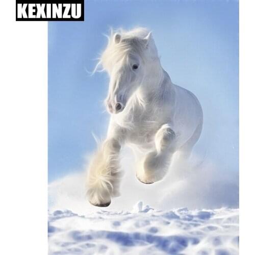 NEW 3D Diamond Painting Cross Stitch Horses Beach Run Crystal Needlework Diamond Embroidery Full Diamond Decorative