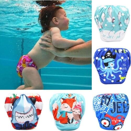 2020 New Baby Swim Diapers Waterproof Adjustable Cloth Diapers Pool Pant Swimming Diaper Cover Reusable Washable Baby Nappies
