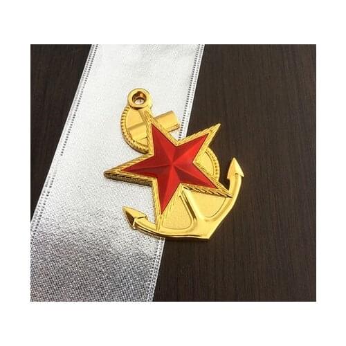 New Metal Gold Five-pointed Anchor Stars Auto Emblem Badge Sticker Decals Car Accessories