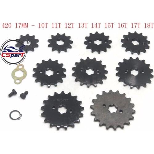 9T 10T 11T 12T 13T 14T 15T 16T 17T 18T Tooth 420 ID 17MM Front Sprocket For Honda Dirt bike Motorcycle