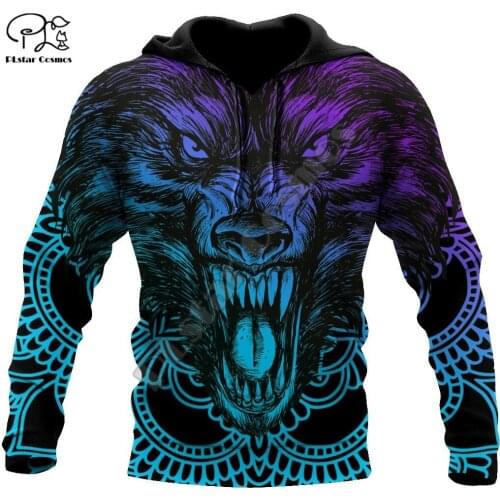 PLstar Cosmos Animal Wolf Hunting Fenrir Tattoo Tracksuit Pullover NewFashion 3DPrint Men/Women Casual Jackets Zipper Hoodies 22