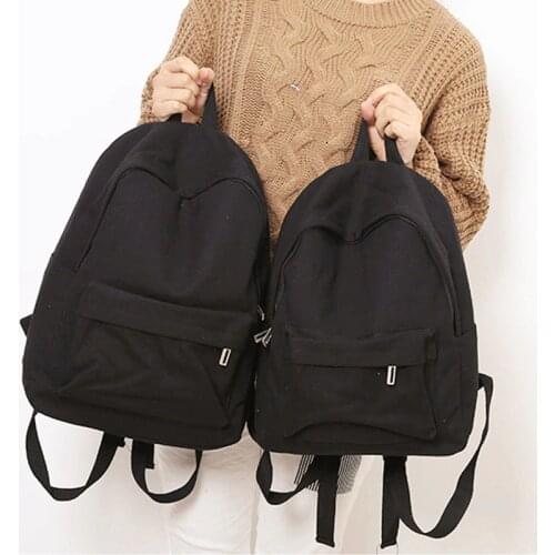Simple classic desgin good quality canvas women bag student school book backpack casul daily bag