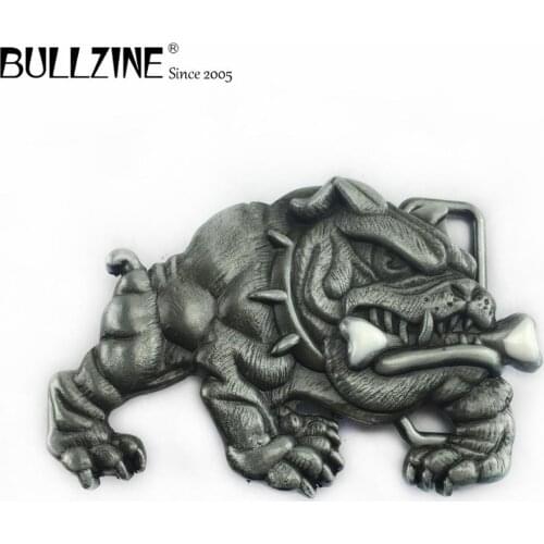 The Bullzine wholesale English bulldog belt buckle with pewter finish enamel FP-02211 for 4cm width snap on belt
