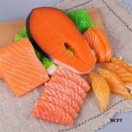 Food display props hotel restaurant store shop decoration fake simulation sushi Salmon tuna fish block portion slices model