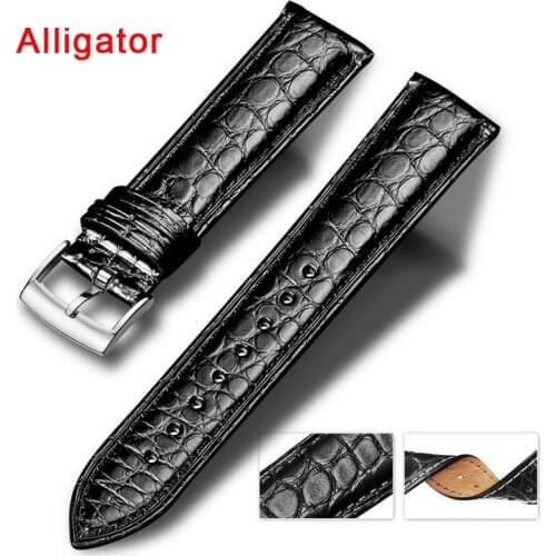 Genuine American Crocodile Skin Watch Strap Alligator Leather Watch Band For Rolex Omega IWC DW 12mm 14mm 16mm 18mm 20mm 22mm
