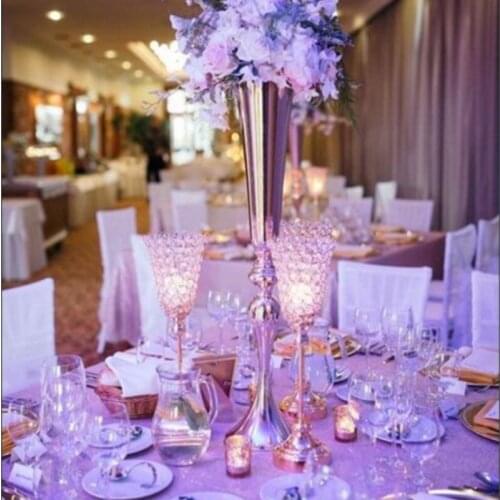 Luxury Shiny Gold Table centerpiece Wedding flower vase flower stand Wedding decoration 88cm Tall 10pcs/lot