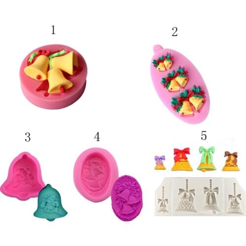 Christmas Bells Fondant Cake Mould Food Grade Liquid Silicone Mold Cake Decoration Baking Tool Kitchecn Accessories