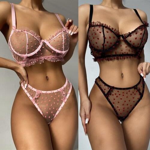Sexy Lingerie Women Sexy Mesh Perspective Lace Seamless Bra Brief Sets Sexy Underwear Set Sensual Lingerie Erotic Sex Costume