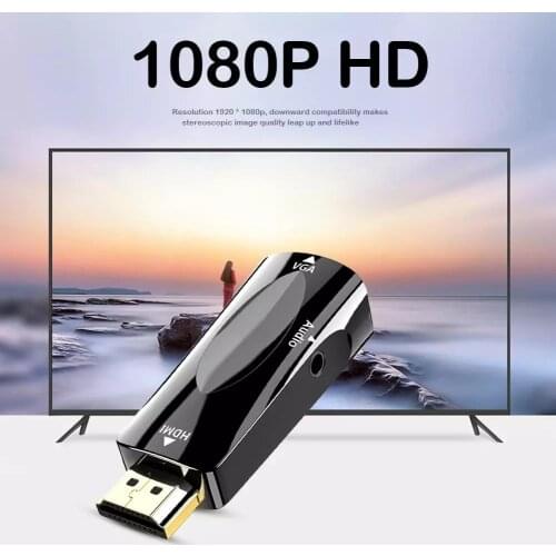 HDMI-compatible to VGA Converter 1080P HDMI To VGA Cable Converter With Audio HDMI VGA Converter Adapter for HDTV PC Computer