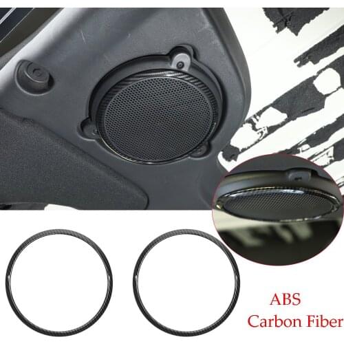 Carbon Fiber ABS Car Roof Speaker Ring Cover Fit Forfor Jeep Wrangler JK 2007-2014