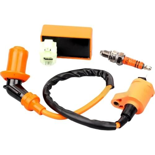 Motorcycle Start CDI Device High Voltage Igniter Racing AC 6 Pin CDI Box Ignition Coil Spark Plug for GY6 50-150CC Moped Scoote