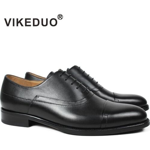 Vikeduo 2020 Handmade Design Fashion Footwear Black Wedding Male Oxford Formal Shoe Genuine Leather Patina Men Dress Shoe Zapato
