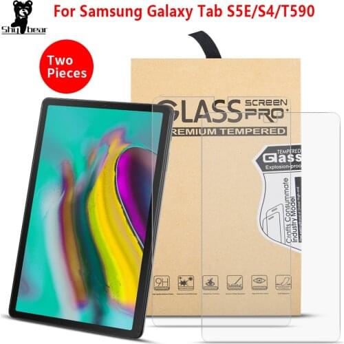 Tempered Glass Film for Samsung Galaxy TAB S6 10.5 2019 S4 S5E T720 T860 T835 T590 Tempered Guard 2PCS Screen Protector CASE