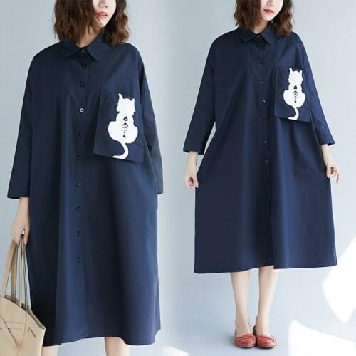 2019 New Arrive Spring Maternity Dress Woman Cute Cat Large Size Dresses Pregnant Woman Large Clothing MD-00679