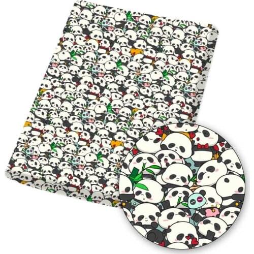 Polyester Cotton Fabric Cartoon Panda Printed Cloth Sheets DIY Dress Supplies Handmade Masks Home Textile Patches 45*145cm 1pc