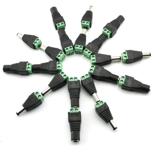 10 pair (20pcs) Coax Cat5 To Bnc DC Power Male jack plug DC female Connector plug adapter Av BNC UTP for CCTV Camera Video Balun