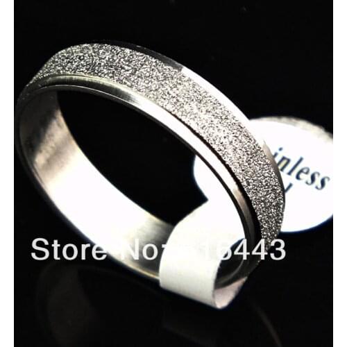 Charms Party Jewelry 10pcs 6M Silver Frosted Stainless Steel Fashion Women Mens Rings Wholesale Jewelry Lots A-911