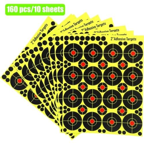 160Pcs/10Sheets Shooting Target Splatter Glow Florescent Paper Targeting Supplies Paintball Shooting Accessory For Archery