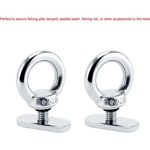 2Pcs Kayak Track Mount Tie Down Eyelet Anti-rust Rail Track Screws Nuts for Bungee Cord Rope Rowing Inflatable Boats Accessories