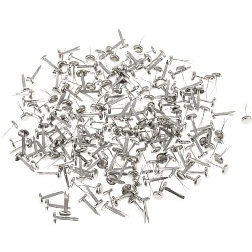 200 Pieces Metal Mini Split Pins Brads Silver Brads Paper Fasteners for Scrapbooking Sliver