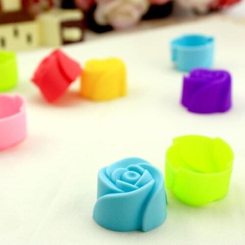 5pcs 5cm Silicone Rose Cake Mold Muffin Cup Chocolate Mould Soap Mould Jelly Pudding DIY Baking Tool Birthday Wedding Decoration