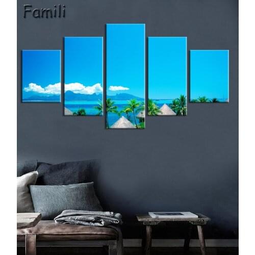 5 Piece Wall Art Famous Building Pisa Leaning Tower Landscape Painting Canvas Prints Artwork Picture for Living Room Unframed