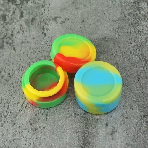 5ml 7ml silicone Oil containers food grade silicone wax case non-stick round container for oil wax dab jar approved 50pcs