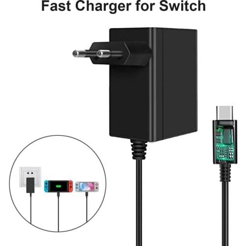 EU/US Plug AC Adapter Charger For Nintendo Switch NS Game Console Wall Travel Home 5V 2.6A Fast Charging USB Type C Power Supply