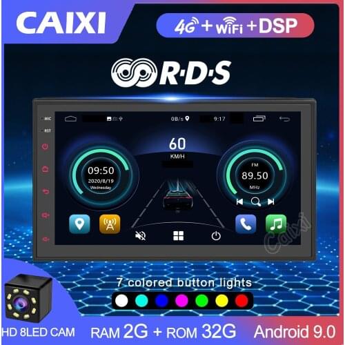 2 Din Android 9.0 2GB RAM Car Multimedia Video Player 2DIN Universal Radio GPS For Toyota Nissan Volkswagen Hyundai Kia LADA