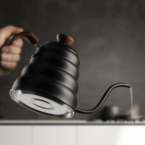 1L/1.25L Stainless Steel Tea Coffee Kettle with Thermometer Gooseneck Thin Spout for Pour Over V60 Dripper Filter Coffee Maker