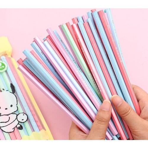 100pcs Kawaii Wood Pencils HB Graphite Pencil for School Office Supplies Cute Stationery Christmas Prizes for Kids Free Shipping