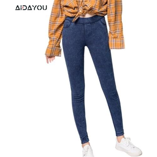 Womens Legging Jeans for Stretch Slim Fit XS XXL Elastic Waist Tummy Control Jeans Legging With Pocket Plus Size ouc1683