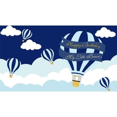 Hot balloon photo background Birthday vinyl prince portrait blue sky photography backdrops for photographer studio Props LV-2032
