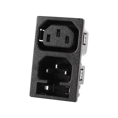 IEC320 C13 C14 AC Power Inlet Outlet Panel Mount Socket w Fuse Holder