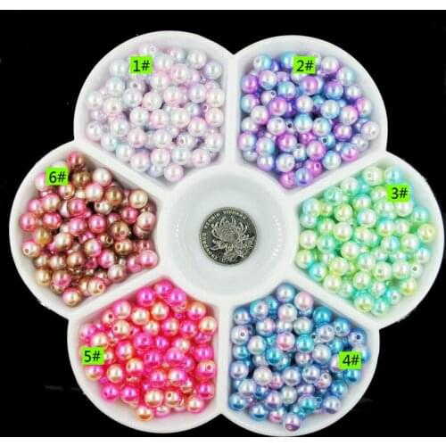 HOT 8mm 100pcs/lot Mermaid gradient color 9 colors optional ABS Imitation Pearl Round Beads Necklace Bracelet DIY Jewelry Making