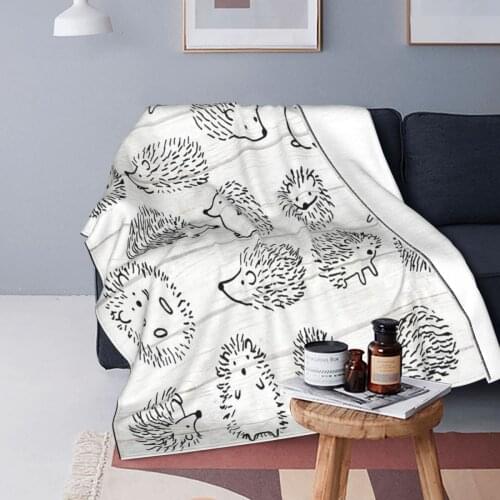 Hedgehog Blanket Flannel Autumn/Winter Animal Skin Multi-function Super Soft Throw Blankets for Bed Car Plush Thin Quilt