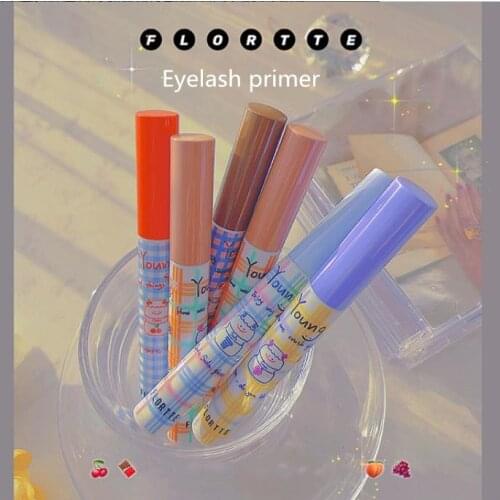Flortte Eyelash Primer Styling Base Cream Curling Setting Liquid Waterproof Lengthen Thick Fine Brush Colorful Mascara