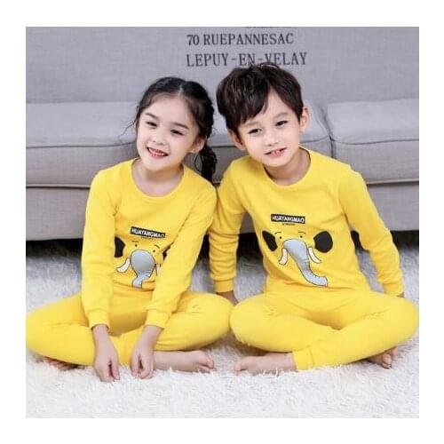 Pajamas set children boys and girls cartoon home clothes pajamas kids cotton comfortable casual long-sleeved pajamas 2-14Y