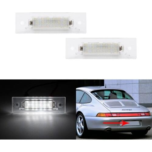 Fits For Porsche 964 968 Boxster 986 993 996 Turbo SMD Error Free White Led License Plate Lights OEM: 9646316200101C 96463162001
