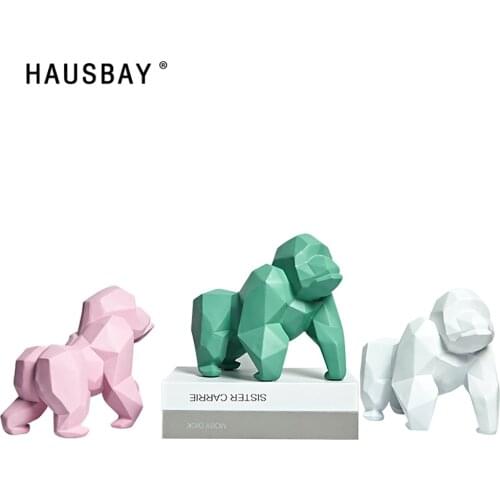 Resin Gorilla Sculpture Abstract Animal Figurines King Kong Statue Creative Storage Living Room Home Decoration Ornaments D124